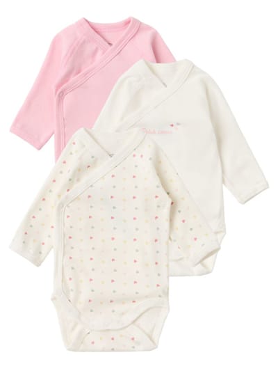 Petit Bateau - 3件印花棉质连体衣套装
