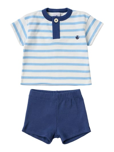 Petit Bateau - 棉质针织上衣和短裤