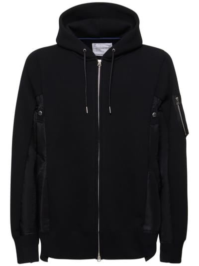 Sacai - 带拉链的连帽衫