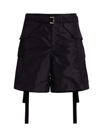 Sacai - 带皮带环的工装短裤
