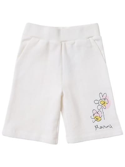 Marni Junior - Flower detail cotton shorts