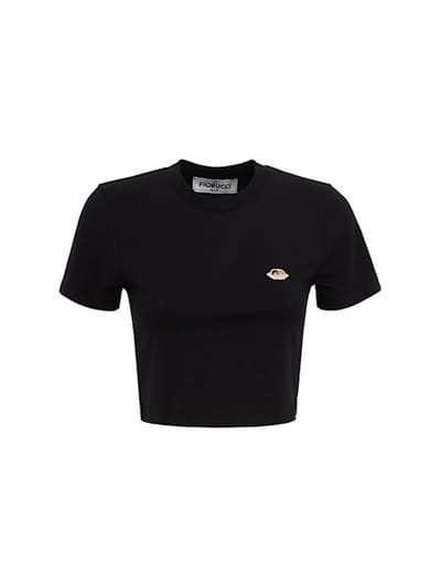FIORUCCI - 棉混纺 cropped T恤，带有天使 logo