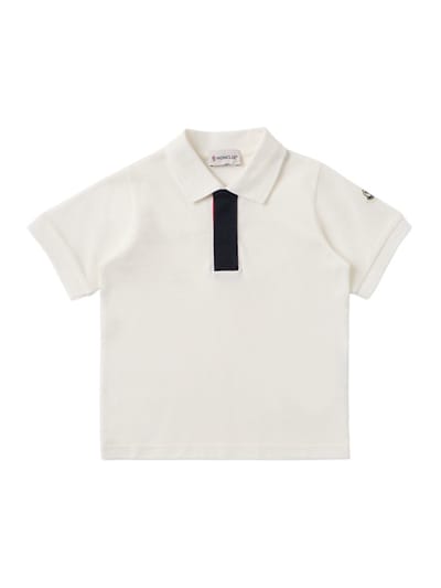 Moncler - 三色镶边棉质 polo 衫