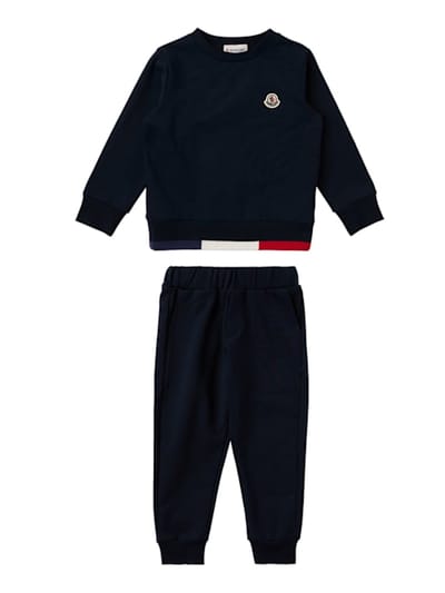 Moncler - Tricolour-trimmed cotton tracksuit set