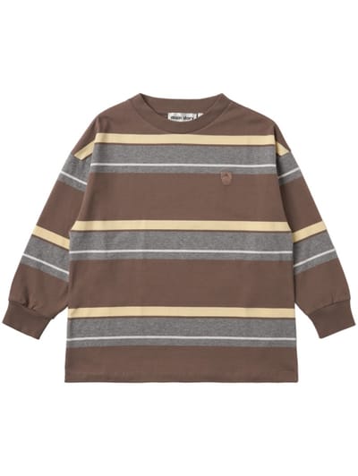 Main Story - T-shirt a maniche lunghe a righe in cotone biologico