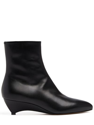 Jil Sander - Arc calf leather spool-heel ankle boots