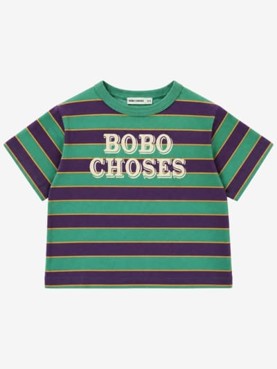 Bobo Choses - T-shirt a righe con logo in rilievo