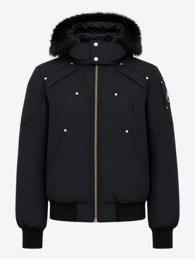 Moose Knuckles - Ballistic cotton down bomber w/ fur trim