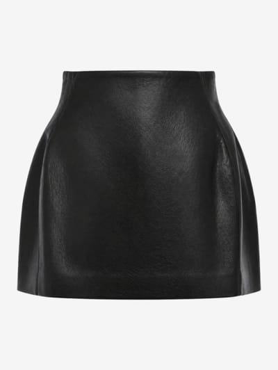 LA PISCINE - Baloon leather skirt