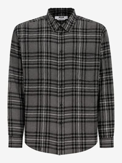 MSGM - Long sleeve check print shirt