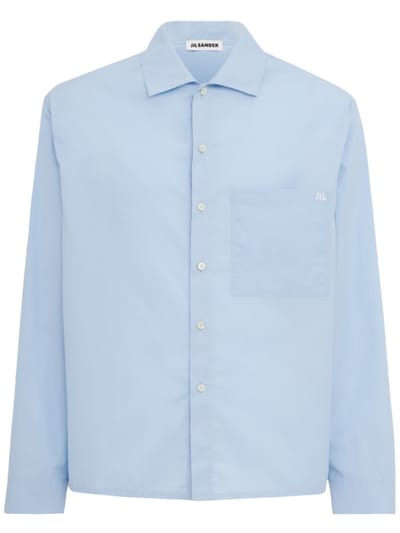 Jil Sander - Camicia boxy in popeline con logo Jil