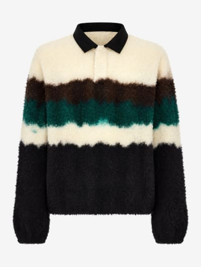 Sacai - Chusen-Dyed Knit Polo Shirt