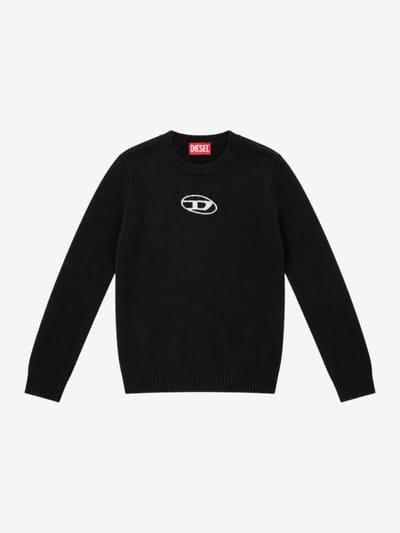 Diesel Kids - Cotton crewneck sweatshirt w/logo