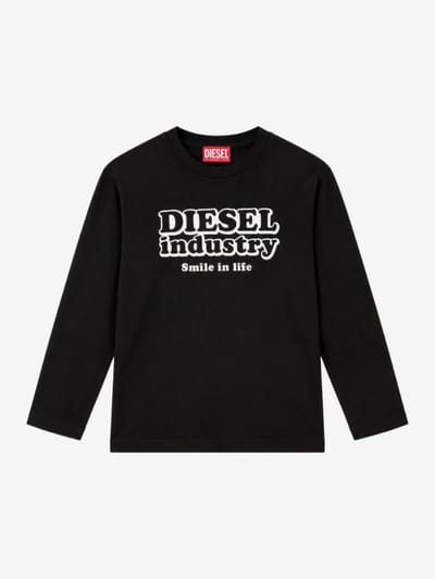 Diesel Kids - Cotton crewneck sweatshirt w/logo