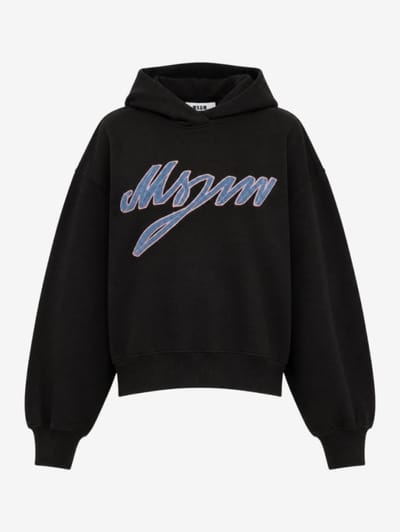 MSGM - Felpa con cappuccio con logo stampato