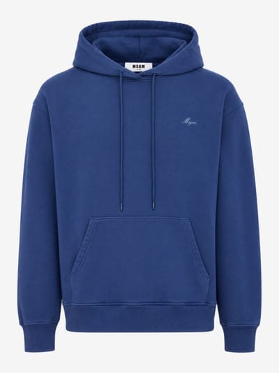 MSGM - Cotton hoodie with kangaroo pocket