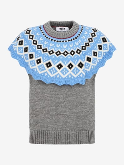 MSGM - Gilet con collo a mantellina