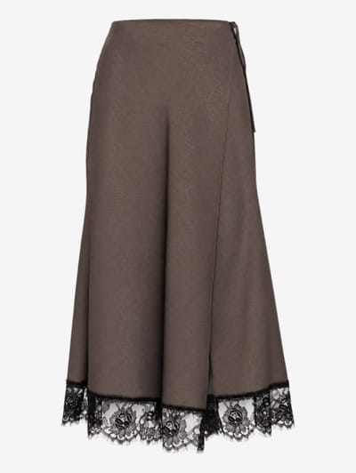MSGM - Gonna a portafoglio in raso con pizzo