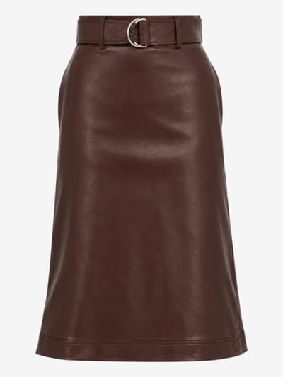 MSGM - Gonna midi asimmetrica in viscosa con pizzo