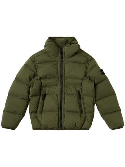 Stone Island Junior - 连帽尼龙羽绒夹克
