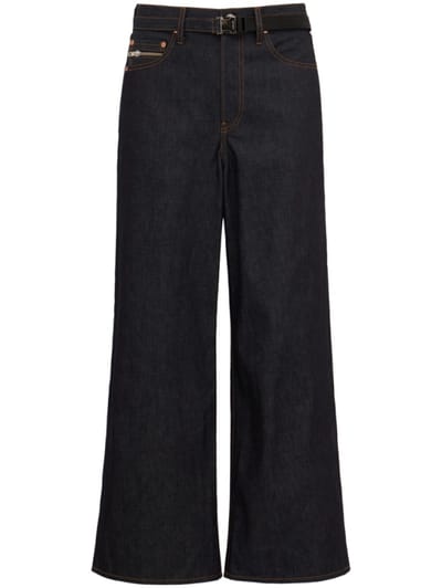 Sacai - Jeans in denim a gamba ampia