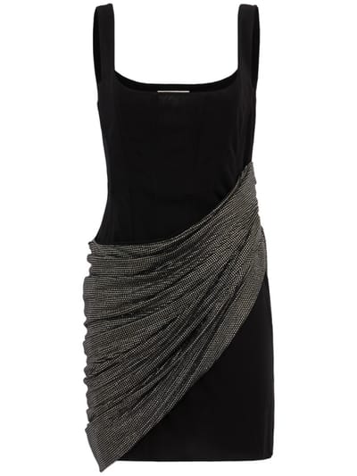 Giuseppe Di Morabito - Jersey & metallic mesh mini dress
