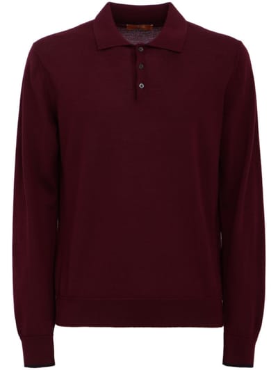 CRUNA - knitted long sleeved polo shirt