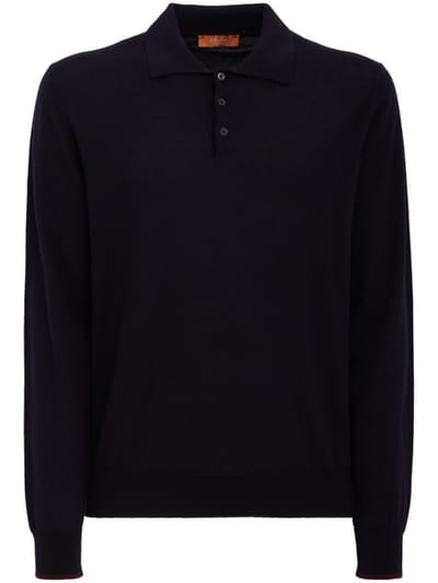 CRUNA - knitted long sleeved polo shirt
