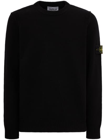 Stone Island - logo 棉质圆领毛衣