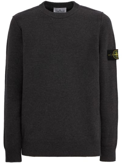 Stone Island - 徽标纯棉圆领毛衣