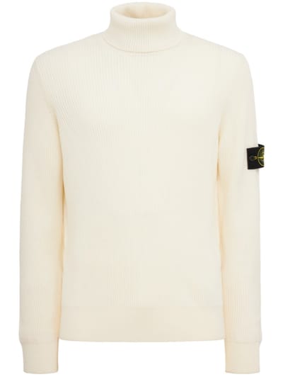 Stone Island - logo棉质高领毛衣