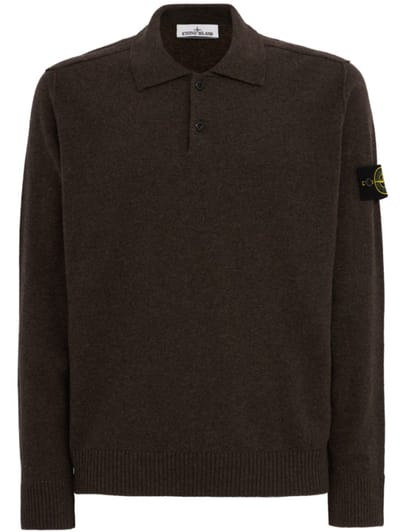 Stone Island - Logo圆领针织POLO毛衣