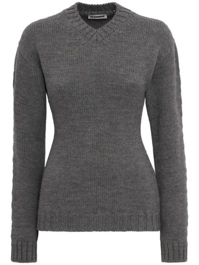 Jil Sander - Maglione in lana con scollo a V