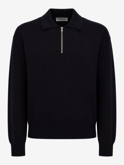 DIANA STUDIO - Merino wool knit polo with zip closure