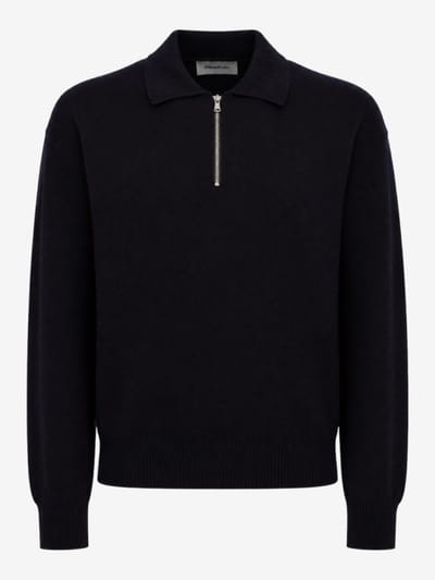 DIANA STUDIO - Merino wool knit polo with zip closure