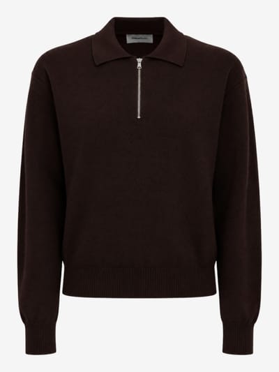 DIANA STUDIO - Merino wool knit polo with zip closure