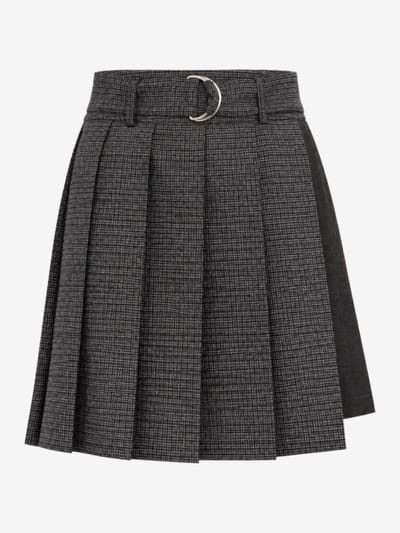 MSGM - Minigonna plissettata in lana con cintura