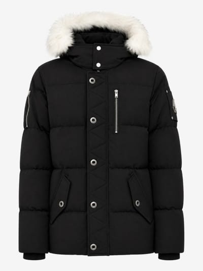 Moose Knuckles - Daunenjacke 3/4 aus Baumwolle mit Lammfell
