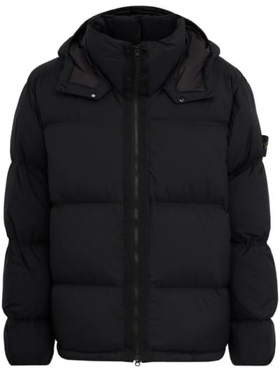 Stone Island - 可拆卸帽子的尼龙羽绒服