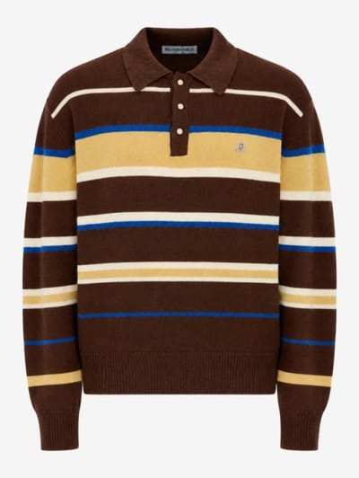 Bluemarble - Polo a righe in lana e mohair