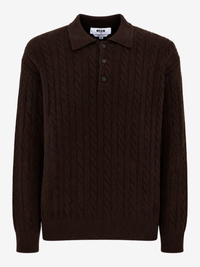MSGM - Wool cashmere blend polo