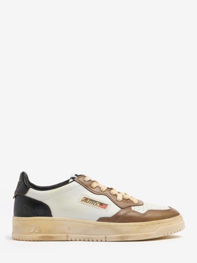 Autry - Super Vintage nylon and leather sneakers