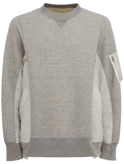 Sacai - Sponge Sweat x Nylon Twill Pullover