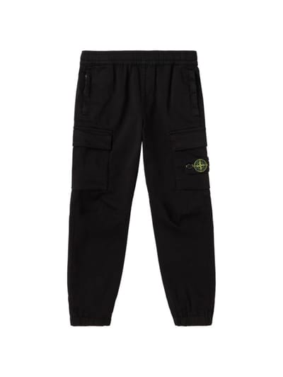 Stone Island Junior - 弹性棉斜纹工装裤