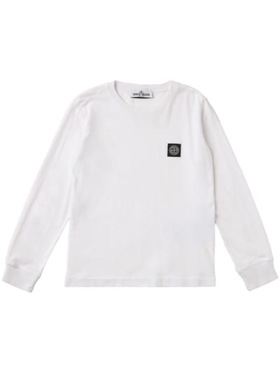 Stone Island Junior - T-shirt in cotone a maniche lunghe