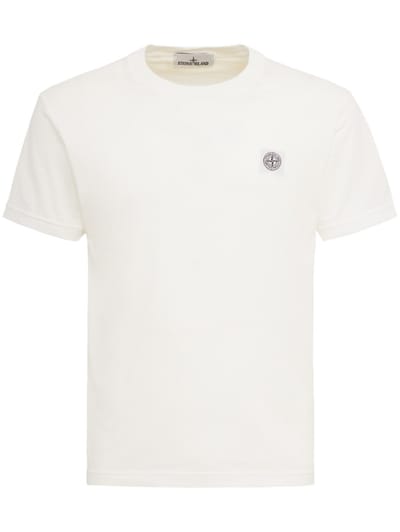 Stone Island - 带胸部徽标的棉质T恤