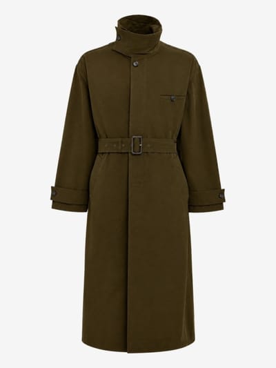 Bluemarble - Cotton blend funnel neck trench coat
