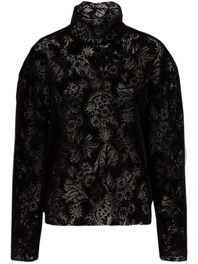 MSGM - 丝绒绒面蕾丝上衣