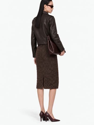 MSGM: Faux shearling midi skirt