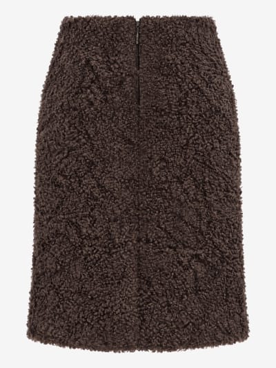 MSGM: Faux shearling midi skirt
